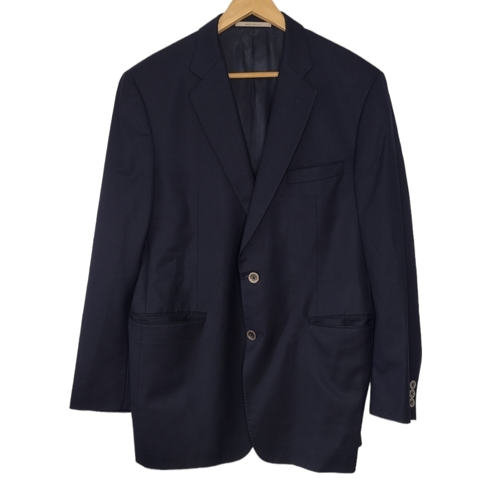 Burberry Blue Wool Cashmere Two- Button Blend Office Sport Coat Blazer Sz 42R